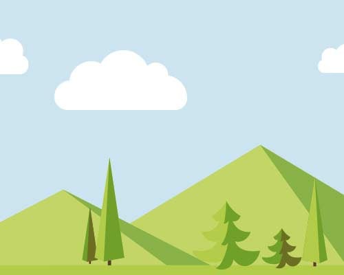 Illustration of hilly terrain for hiking.